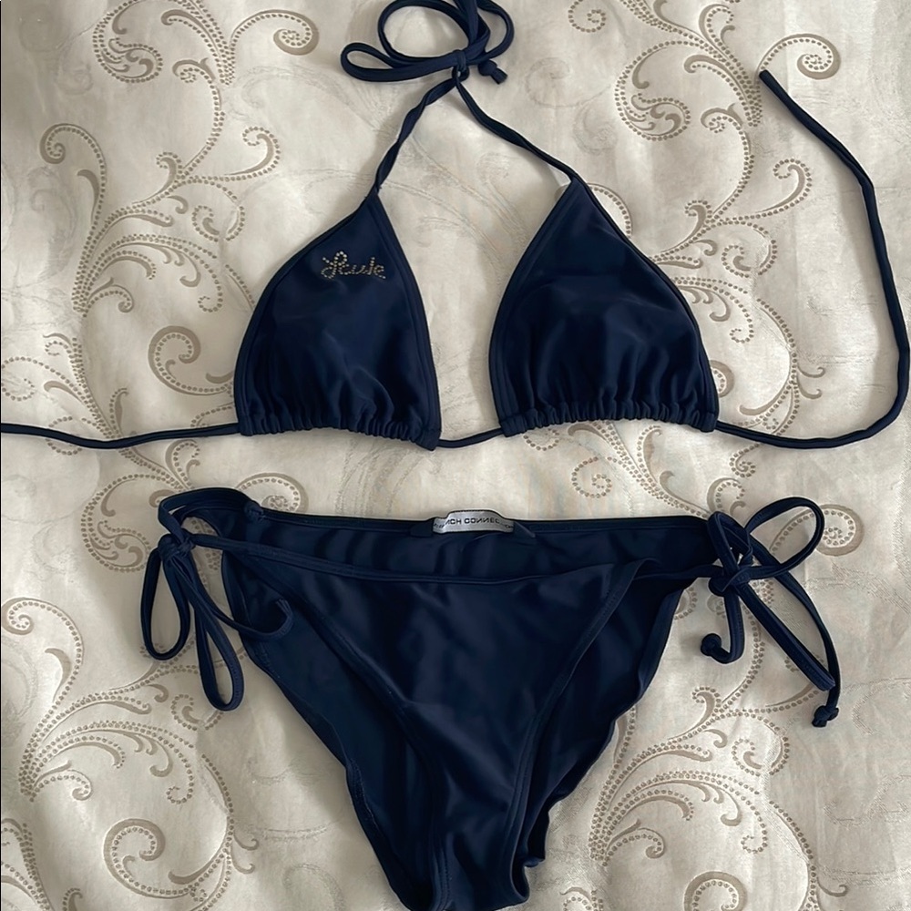 French Connection Blue Triangle Bikini Set